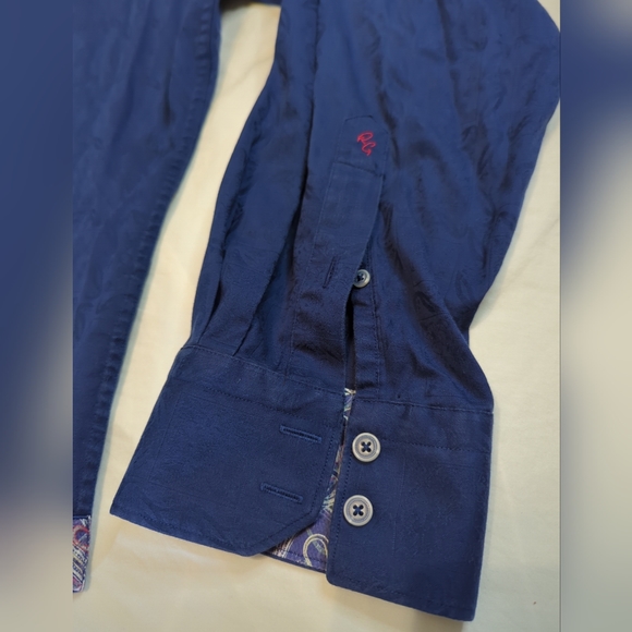Robert Graham Shirt Size 3XL XXXL Blue Ghost Paisley - Picture 4 of 7